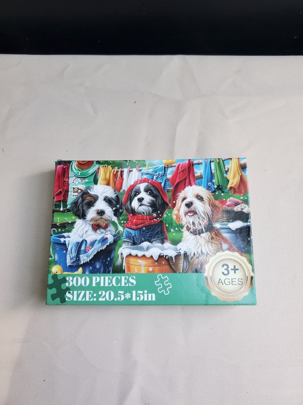 Jigsaw Puzzle Puppies Dogs 300 Pieces Kids Family Fun 20.5x15 Inch 3+ Ages
